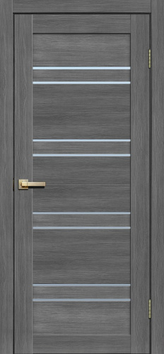 Межкомнатная дверь Fly doors L 11 дуб стоунвуд 600мм стекло сатинат